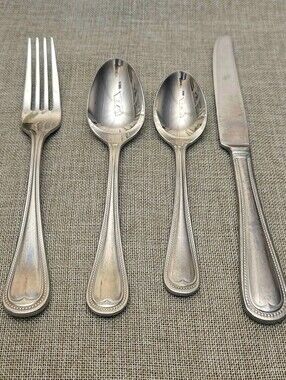 Reed -Barton Elegant Bead 18/10 Stainless Flatware Serving Set of